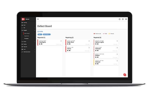 EROAD Inspect defect board 600x400