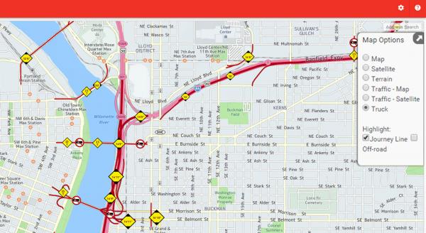 US Truck Map Layer Map Options